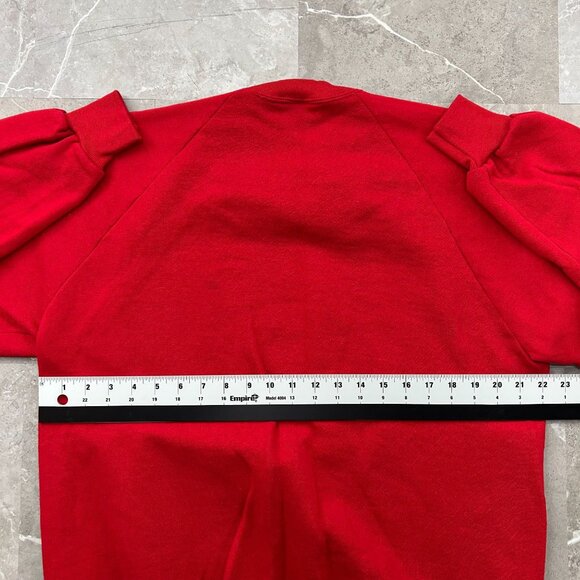 80S VINTAGE JERZEES CREWNECK SWEATSHIRT MENS 2XL XXL PULLOVER BLANK RED SWEATER - Picture 5 of 7